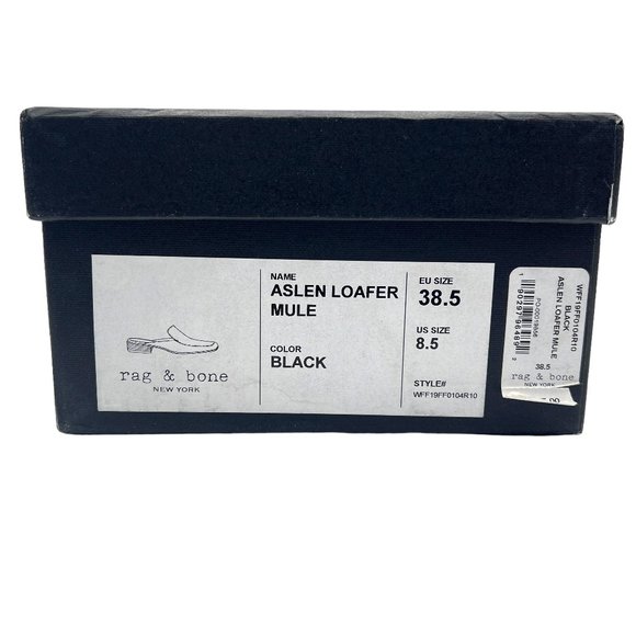 rag & bone Black Aslen Loafer Mule Size 8.5 - Picture 13 of 16